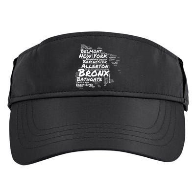 Boogie Down Bronx Neighborhoods Word Cloud Bronx New York Cute Gift Adult Drive Performance Visor