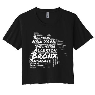 Boogie Down Bronx Neighborhoods Word Cloud Bronx New York Cute Gift Crop Top