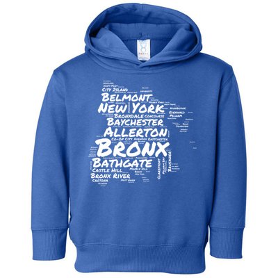 Boogie Down Bronx Neighborhoods Word Cloud Bronx New York Cute Gift Toddler Hoodie