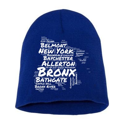 Boogie Down Bronx Neighborhoods Word Cloud Bronx New York Cute Gift Short Acrylic Beanie