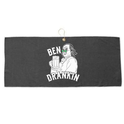 Ben Drankin Beer Happy St Patricks Day Costume Holiday Gift Large Microfiber Waffle Golf Towel