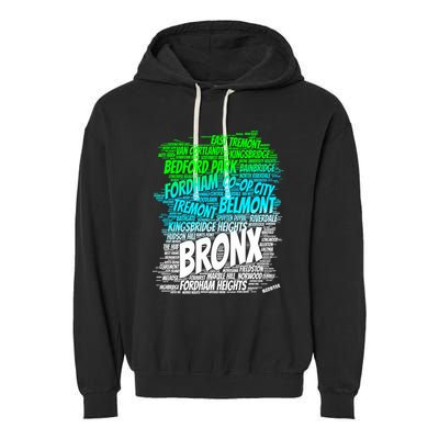Boogie Down Bronx New York City Pride Map Area Like A Zoo Funny Gift Garment-Dyed Fleece Hoodie