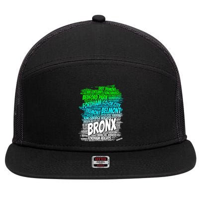 Boogie Down Bronx New York City Pride Map Area Like A Zoo Funny Gift 7 Panel Mesh Trucker Snapback Hat