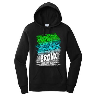 Boogie Down Bronx New York City Pride Map Area Like A Zoo Funny Gift Women's Pullover Hoodie