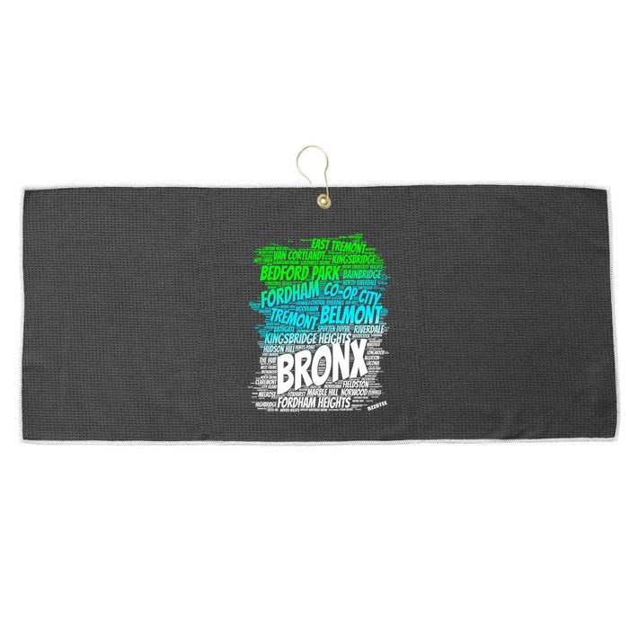 Boogie Down Bronx New York City Pride Map Area Like A Zoo Funny Gift Large Microfiber Waffle Golf Towel