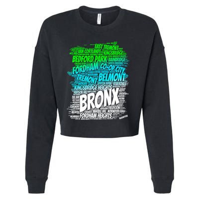 Boogie Down Bronx New York City Pride Map Area Like A Zoo Funny Gift Cropped Pullover Crew