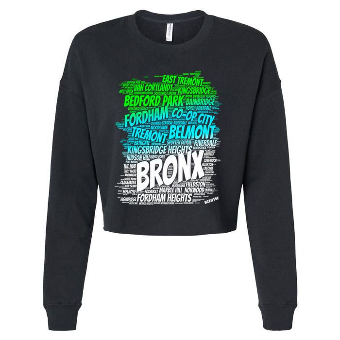 Boogie Down Bronx New York City Pride Map Area Like A Zoo Funny Gift Cropped Pullover Crew