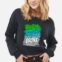 Boogie Down Bronx New York City Pride Map Area Like A Zoo Funny Gift Cropped Pullover Crew