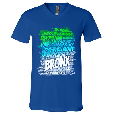 Boogie Down Bronx New York City Pride Map Area Like A Zoo Funny Gift V-Neck T-Shirt