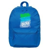 Boogie Down Bronx New York City Pride Map Area Like A Zoo Funny Gift 16 in Basic Backpack