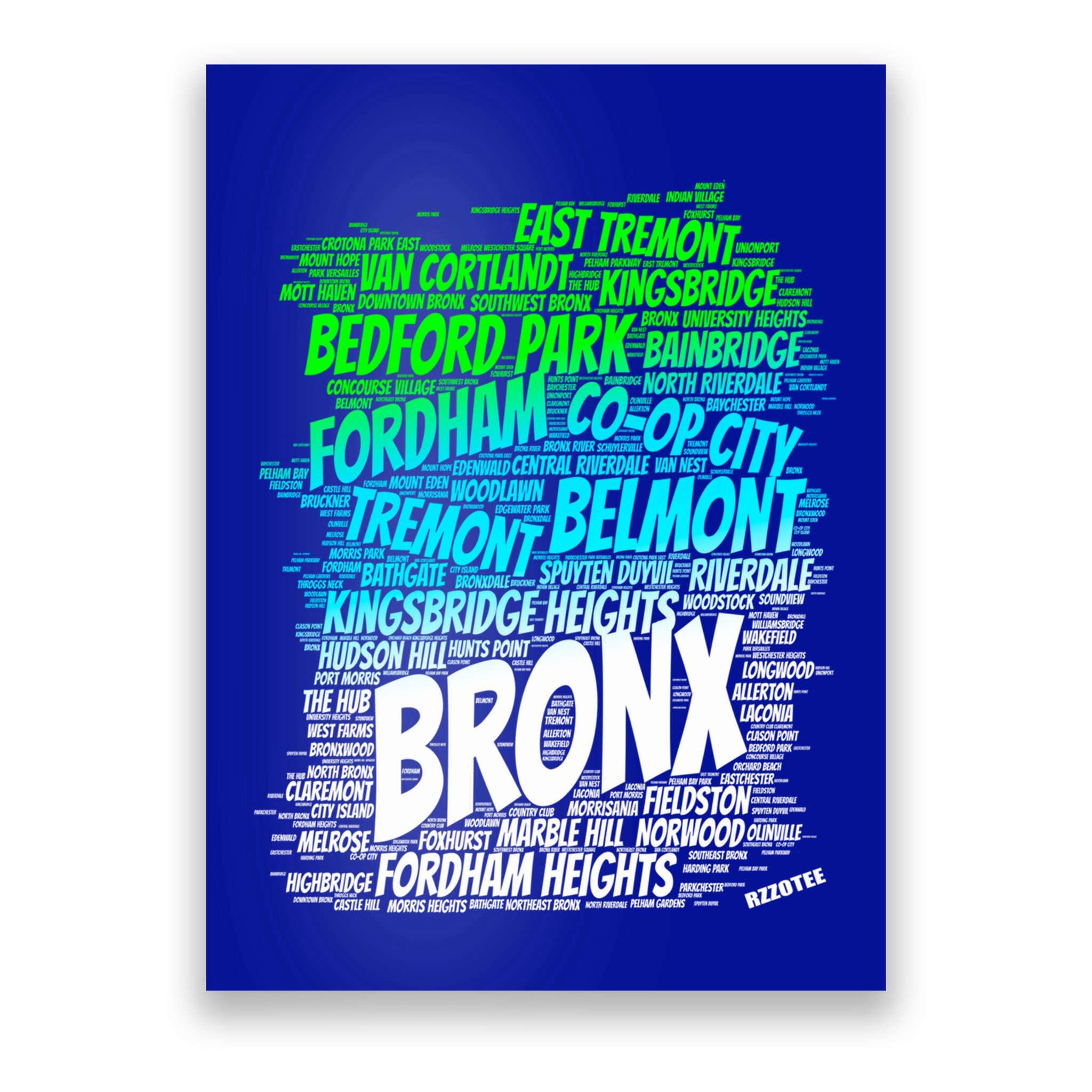 Boogie Down Bronx New York City Pride Map Area Like A Zoo Funny Gift Poster