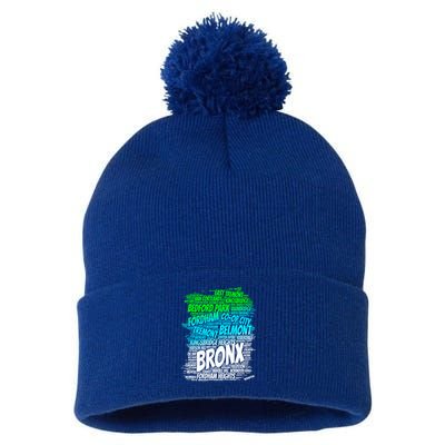 Boogie Down Bronx New York City Pride Map Area Like A Zoo Funny Gift Pom Pom 12in Knit Beanie