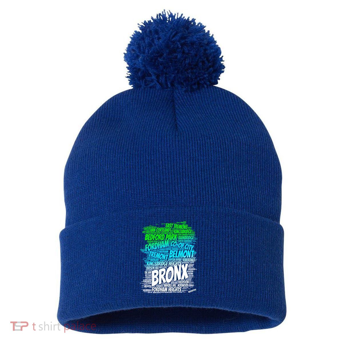 Boogie Down Bronx New York City Pride Map Area Like A Zoo Funny Gift Pom Pom 12in Knit Beanie