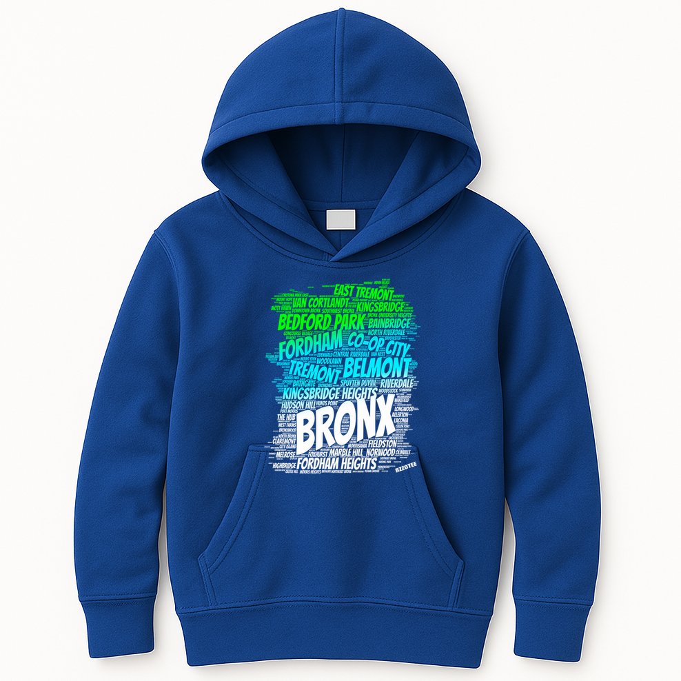 Boogie Down Bronx New York City Pride Map Area Like A Zoo Funny Gift Kids Hoodie