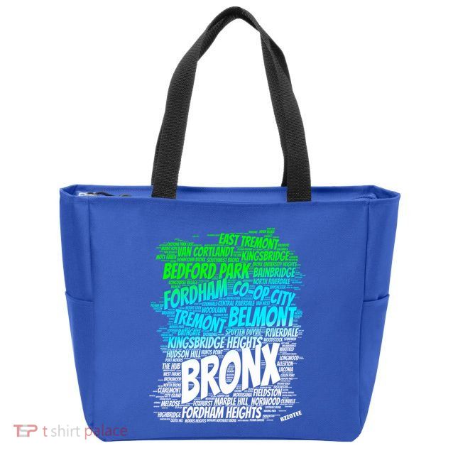 Boogie Down Bronx New York City Pride Map Area Like A Zoo Funny Gift Zip Tote Bag