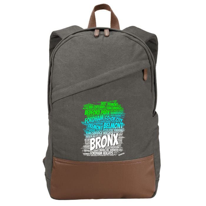 Boogie Down Bronx New York City Pride Map Area Like A Zoo Funny Gift Cotton Canvas Backpack