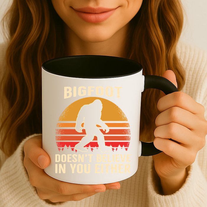 Bigfoot Doesnt Believe In You Either Bigfoot Sasquatch Retro Mug