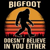 Bigfoot Doesnt Believe In You Either Bigfoot Sasquatch Retro Drawstring Bag