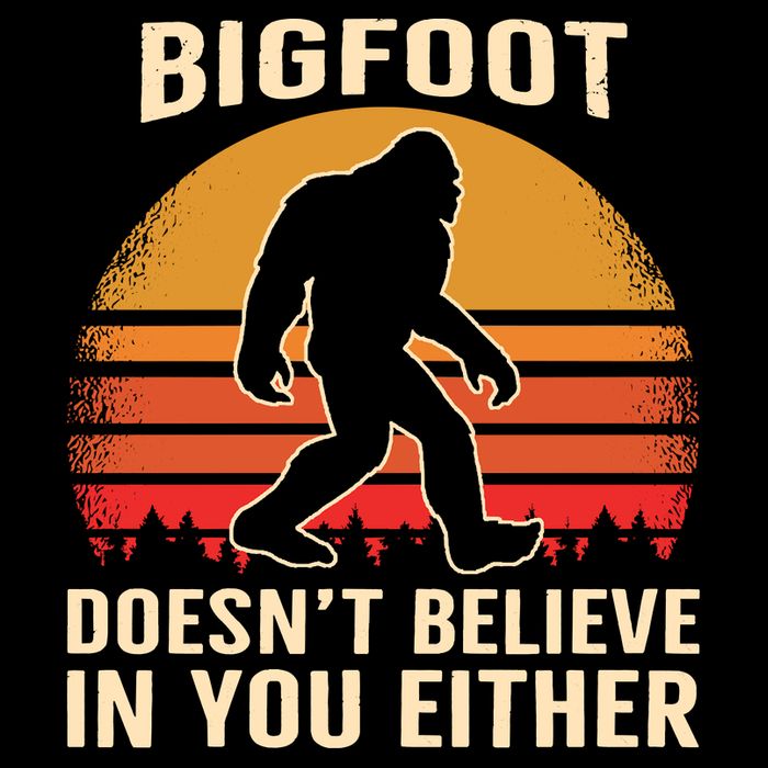Bigfoot Doesnt Believe In You Either Bigfoot Sasquatch Retro Drawstring Bag