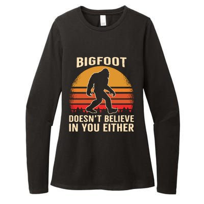 Bigfoot Doesnt Believe In You Either Bigfoot Sasquatch Retro Womens CVC Long Sleeve Shirt