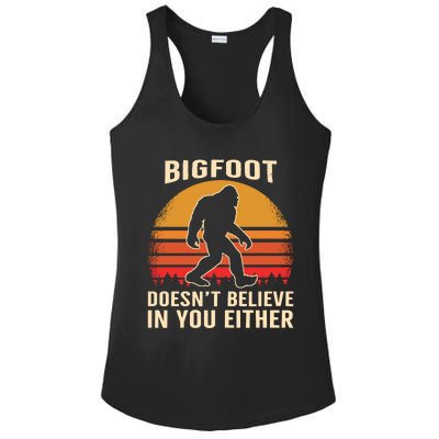 Bigfoot Doesnt Believe In You Either Bigfoot Sasquatch Retro Ladies PosiCharge Competitor Racerback Tank