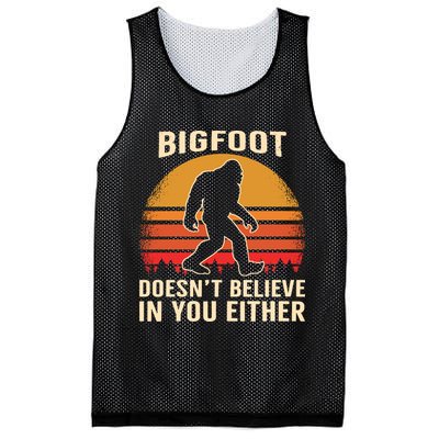 Bigfoot Doesnt Believe In You Either Bigfoot Sasquatch Retro Mesh Reversible Basketball Jersey Tank