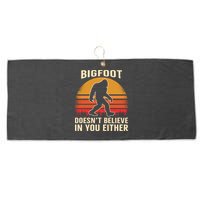 Bigfoot Doesnt Believe In You Either Bigfoot Sasquatch Retro Large Microfiber Waffle Golf Towel