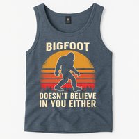 Bigfoot Doesnt Believe In You Either Bigfoot Sasquatch Retro Tank Top