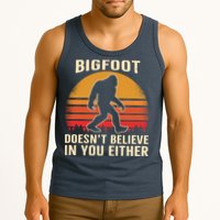Bigfoot Doesnt Believe In You Either Bigfoot Sasquatch Retro Tank Top