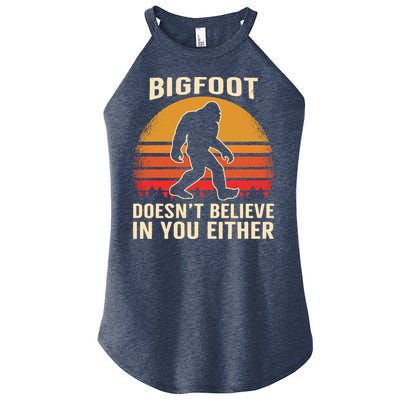 Bigfoot Doesnt Believe In You Either Bigfoot Sasquatch Retro Women's Perfect Tri Rocker Tank