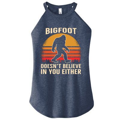 Bigfoot Doesnt Believe In You Either Bigfoot Sasquatch Retro Women's Perfect Tri Rocker Tank