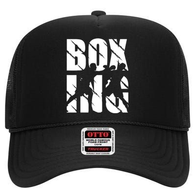 Boxing Design Boxing Lovers And Boxing High Crown Mesh Back Trucker Hat