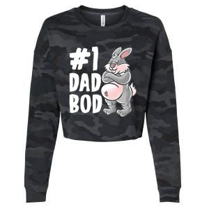 Bunny Dad Best Dad Bod Daddy Rabbit Papa Father's Day Cute Gift Cropped Pullover Crew