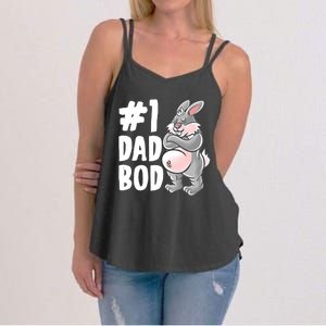 Bunny Dad Best Dad Bod Daddy Rabbit Papa Father's Day Cute Gift Women's Strappy Tank