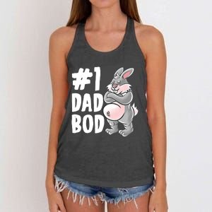 Bunny Dad Best Dad Bod Daddy Rabbit Papa Father's Day Cute Gift Women's Knotted Racerback Tank