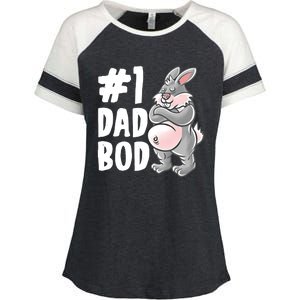 Bunny Dad Best Dad Bod Daddy Rabbit Papa Father's Day Cute Gift Enza Ladies Jersey Colorblock Tee