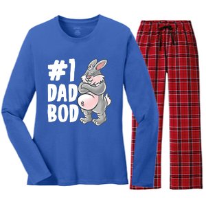 Bunny Dad Best Dad Bod Daddy Rabbit Papa Father's Day Cute Gift Women's Long Sleeve Flannel Pajama Set 