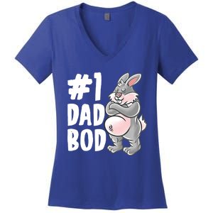 Bunny Dad Best Dad Bod Daddy Rabbit Papa Father's Day Cute Gift Women's V-Neck T-Shirt