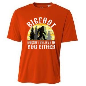 Bigfoot DoesnT Believe In You Either T Distressed Cooling Performance Crew T-Shirt