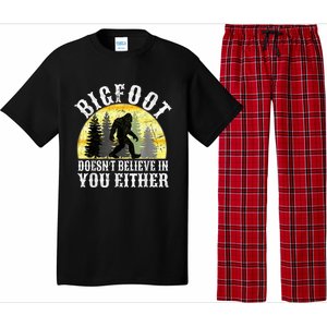 Bigfoot DoesnT Believe In You Either T Distressed Pajama Set