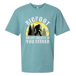 Bigfoot DoesnT Believe In You Either T Distressed Sueded Cloud Jersey T-Shirt