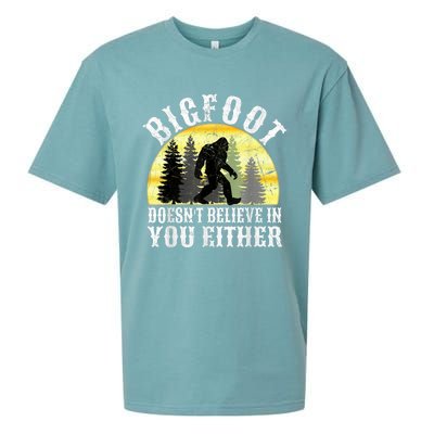 Bigfoot DoesnT Believe In You Either T Distressed Sueded Cloud Jersey T-Shirt