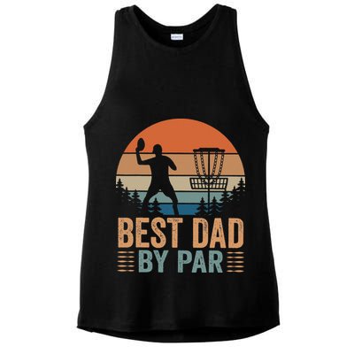 Best Dad By Par Disc Golf Dad Frisbee Golf Dad Father Gift Ladies PosiCharge Tri-Blend Wicking Tank