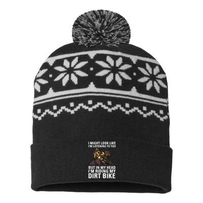 Best Dirt Bike Art For Men Women Motocross Dirt Bike Lover USA-Made Snowflake Beanie