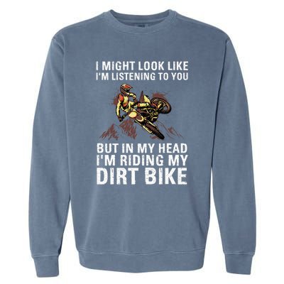 Best Dirt Bike Art For Men Women Motocross Dirt Bike Lover Garment-Dyed Sweatshirt