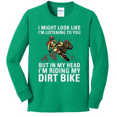 Best Dirt Bike Art For Men Women Motocross Dirt Bike Lover Kids Long Sleeve Shirt