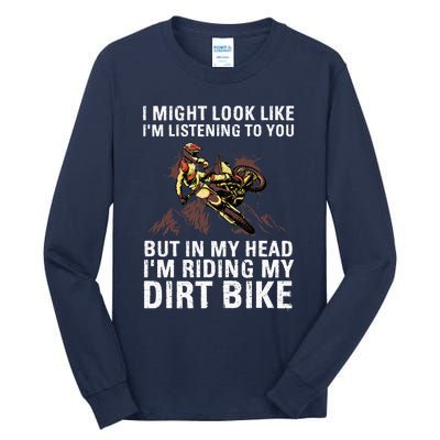 Best Dirt Bike Art For Men Women Motocross Dirt Bike Lover Tall Long Sleeve T-Shirt