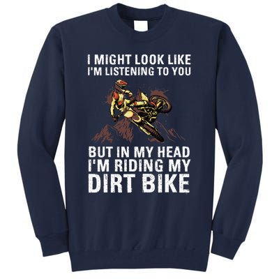 Best Dirt Bike Art For Men Women Motocross Dirt Bike Lover Tall Sweatshirt