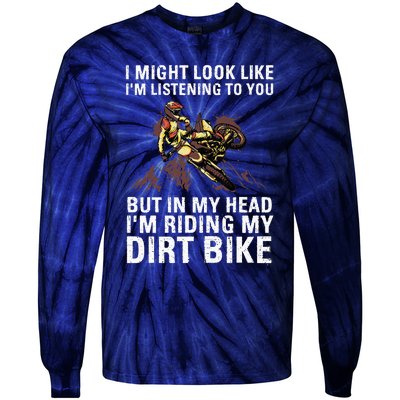 Best Dirt Bike Art For Men Women Motocross Dirt Bike Lover Tie-Dye Long Sleeve Shirt