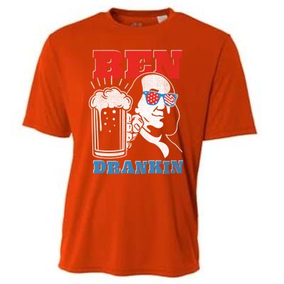 Ben Drankin Beer Mug Ben Franklin Patriotic Cool Gift Cooling Performance Crew T-Shirt